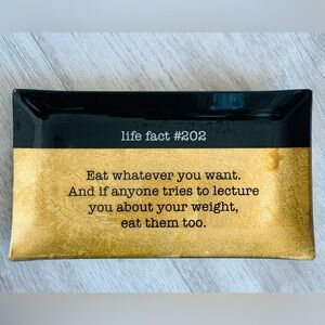 Rectangle Glass Plate for candies 🍬 🍭 or appetizers with funny inscription